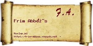 Frim Abbás névjegykártya